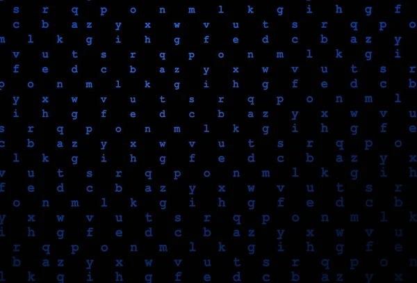 Ciemnoniebieski Wzór Wektora Symbolami Abc Świecąca Kolorowa Ilustracja Odosobnionymi Literami — Wektor stockowy