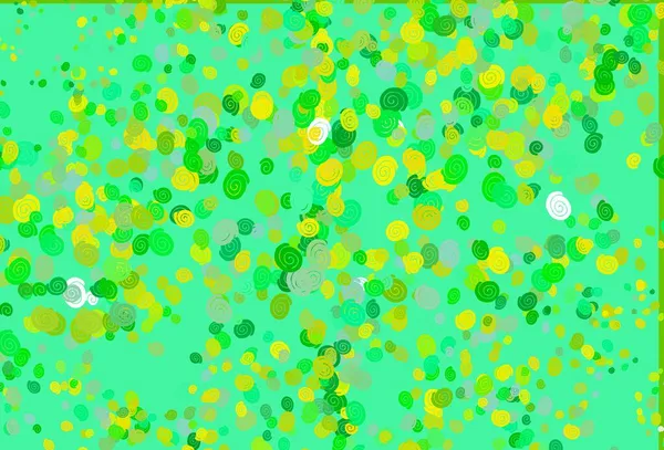 Hellgrünes Gelbes Vektormuster Mit Lavaformen Bunte Abstrakte Illustration Mit Steigungslinien — Stockvektor