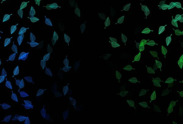 Dark Blue Zelená Vektorová Kresba Pozadí Neurčitá Abstraktní Ilustrace Listím — Stockový vektor