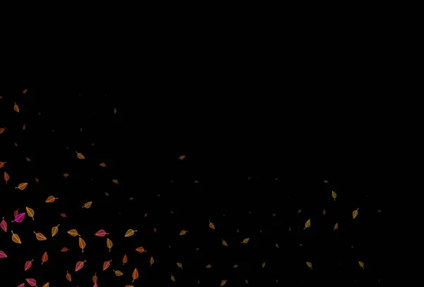 ダークピンク イエローベクトル手塗りのテンプレート ドアスタイルの葉とカラフルな抽象的なイラスト ウェブサイトのテクスチャパターン — ストックベクタ