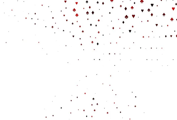Светло Красный Векторный Узор Символом Карт Иллюстрация Набором Червей Пик — стоковый вектор