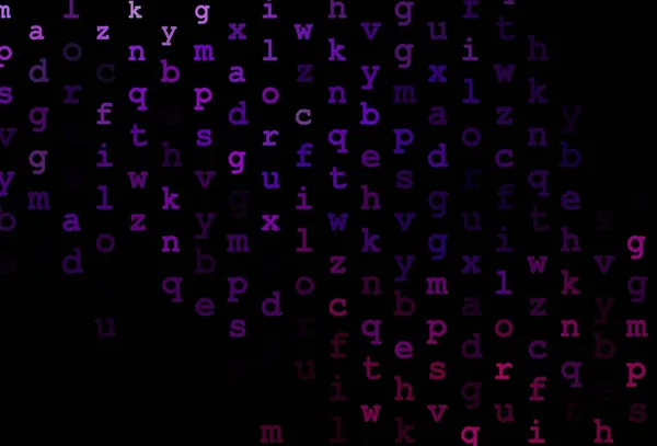 Темна Фіолетова Векторна Текстура Символами Abc Абстрактна Ілюстрація Кольоровою Латиновою — стоковий вектор