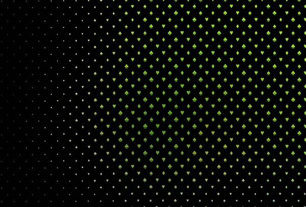 Темно Зелене Векторне Компонування Елементами Карт Барвистий Градієнт Знаками Сердець — стоковий вектор