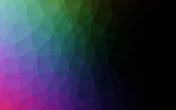 Dark Multicolor Rainbow Vector Stralende Driehoekige Achtergrond — Stockvector