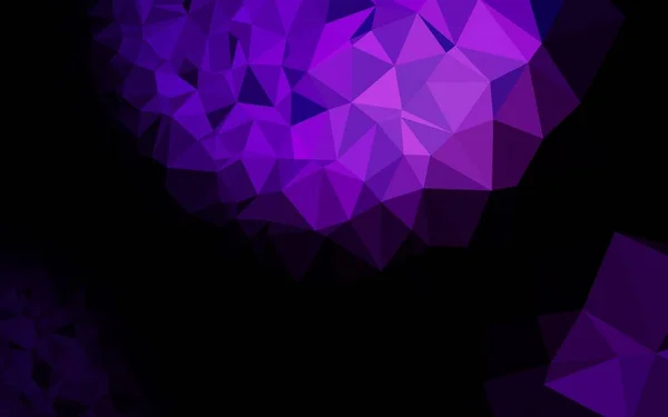 Dark Purple Vector Shining Triangular Pattern — Stock Vector