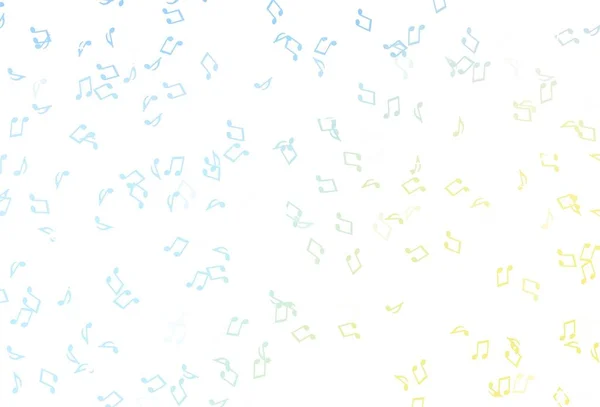 Світло Блакитна Жовта Векторна Текстура Музичними Нотами Декоративний Дизайн Абстрактному — стоковий вектор