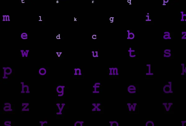 Donkerpaarse Vectorcover Met Engelse Symbolen Schitterende Illustratie Met Abc Symbolen — Stockvector