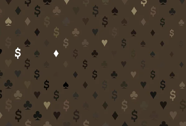 Modèle Vectoriel Noir Foncé Avec Des Symboles Poker Gradient Coloré — Image vectorielle
