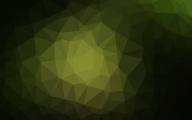 Koyu yeşil vektör bulanık üçgen deseni. Parlak çizimler, üçgenlerden oluşur. Arkaplan için desenli kalıp.