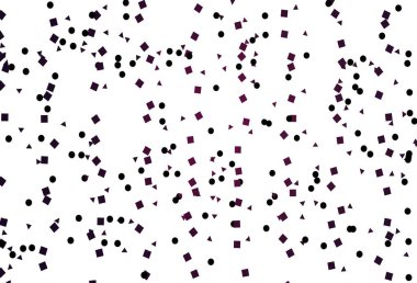 Aydınlık Pembe vektör örtüsü, çemberli çokgen biçiminde. Küreler, kareler ve çizgilerle soyut çizimler. İniş sayfası için modern şablon.