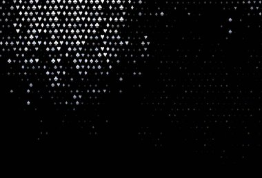 Koyu yeşil vektör deseni ve kart sembolü. Kalplerin, maça, sinek ve elmasların bulanık dekoratif tasarımı. Reklam, poster ve kumar siteleri için tasarım.