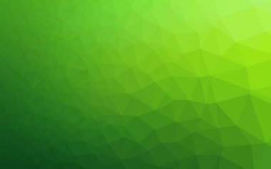 Açık yeşil vektör bulanık üçgen şablonu. Origami stilinde, gradyanı olan renkli çizimler. İş tasarımınız için üçgen desen.