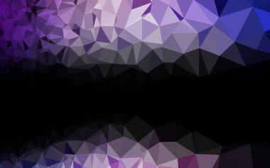 Koyu Mor vektör üçgen mozaik şablon. Gradyanı olan belirsiz bir soyut çizim. Tasarımınız için yeni doku.