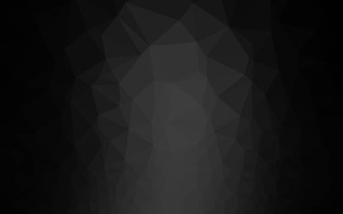 Koyu gümüş, gri vektör çokgen arka plan. Yaratıcı illüstrasyon, yarım tonlu ve eğimli. İşiniz için yepyeni bir tasarım..