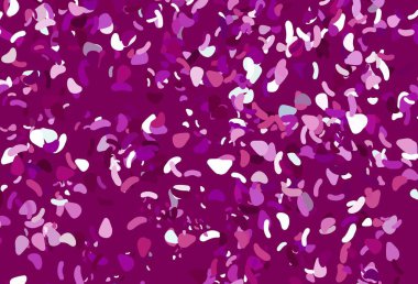 Soyut şekilli açık mor vektör arkaplanı. Rastgele şekillerle soyut tarzda dekoratif tasarım. Duvar kağıtları için zarif tasarım.