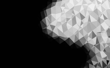 Light Silver, gri vektör düşük polimerli düzen. Gıcır gıcır rengarenk bir illüstrasyon. İş tasarımınız için üçgen desen.