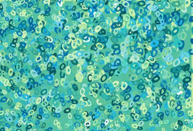 Açık mavi, diskli sarı vektör dokusu. Doğa tarzında bulanık halkaları olan güzel renkli çizimler. İş reklamları için tasarım.