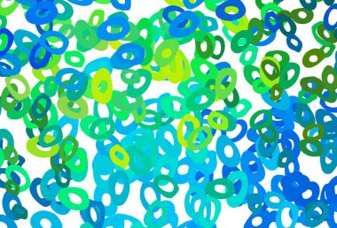 Açık mavi, daireli sarı vektör şablonu. Renkli su damlaları olan modern soyut çizimler. Marka kitabın için tamamen yeni bir şablon.