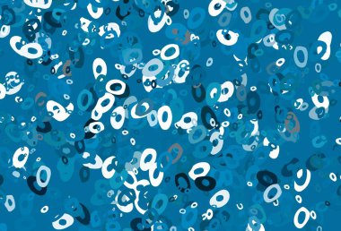 Lekeli hafif Mavili vektör kapağı. Parlak renkli soyut çemberlerin olduğu bir resim. Marka kitabınız için şablon.