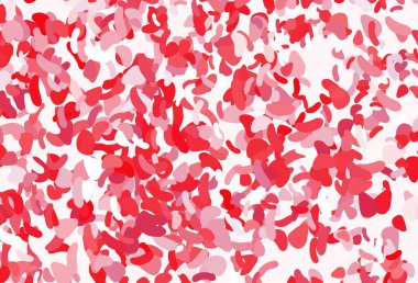 Rastgele biçimlerde açık kırmızı vektör dokusu. Soyut tarzda rengarenk gradyan şekilleri olan bir resim. Bir cep telefonu için arka plan.