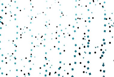 Dairesel çokgen biçiminde hafif BLUE vektör kapağı. Küreler, kareler ve çizgilerle soyut çizimler. Web siteleri için şablon kullanılabilir.