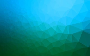 Açık mavi, yeşil vektör bulanık üçgen şablonu. Gradyanı olan belirsiz bir soyut çizim. Cep telefonu geçmişi için şablon.