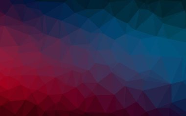 Koyu mavi, kırmızı vektör düşük poli düzeni. Yaratıcı illüstrasyon, yarım tonlu ve eğimli. İş tasarımınız için tamamen yeni bir şablon.