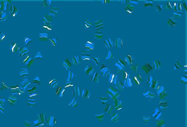 Açık mavi, kristalli yeşil vektör şablonu, daireler, kareler. Daireler, çizgiler, rengarenk eşkenar dörtgenler. Duvar kağıtları için şablon.