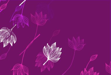 Açık Pembe, Mavi vektör karalama dokusu. Yapraklarla modern tarzda yepyeni renkli bir tasvir. Web sitesi için dokulu desen.