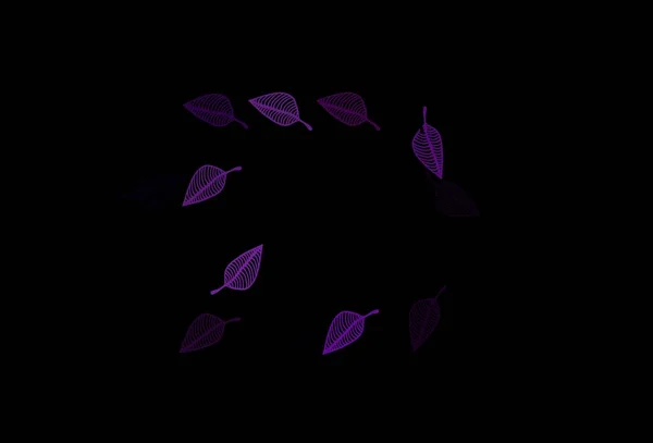 Темно Розовая Синяя Векторная Текстура Нечеткие Каракули Разноцветными Градиентными Листьями — стоковый вектор