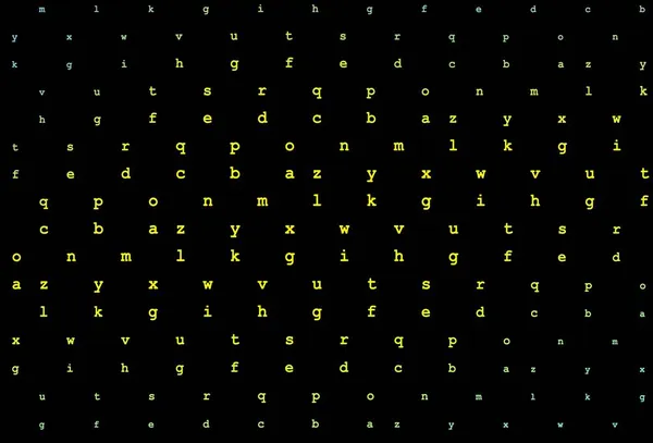 Dunkelgrüne Gelbe Vektorschablone Mit Isolierten Buchstaben Leuchtende Illustration Mit Abc — Stockvektor