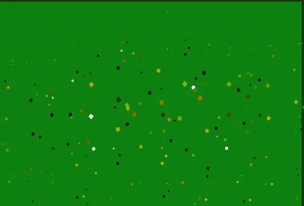 Světle Zelená Žlutá Vektorová Textura Poly Stylu Kruhy Kostkami Abstraktní — Stockový vektor