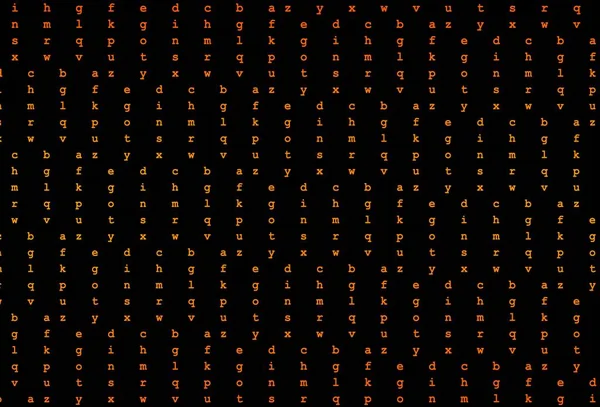 Dark Orange Vector Cover English Symbols Colored Alphabet Signs Gradient — Stock Vector