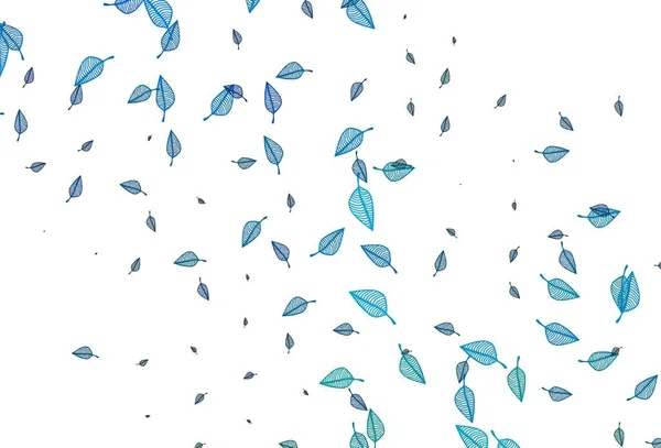 Синий Зеленый Векторный Эскиз Красочная Абстрактная Иллюстрация Листьями Стиле Каракулей — стоковый вектор