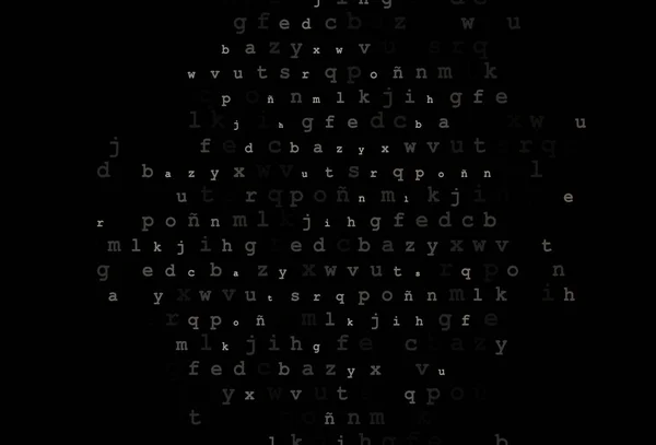 Темно Чорний Векторний Шаблон Ізольованими Літерами Блискучі Барвисті Ілюстрації Ізольованими — стоковий вектор