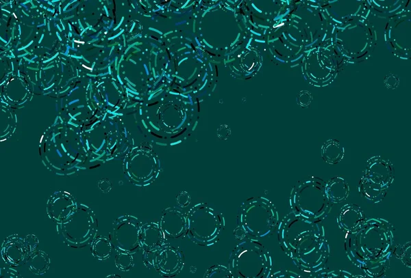 Azul Claro Padrão Vetorial Verde Com Esferas Projeto Decorativo Borrado — Vetor de Stock