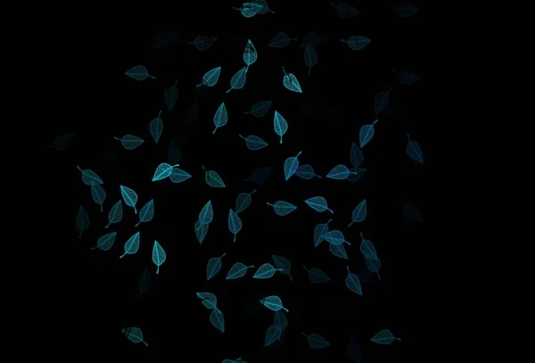 Темно Синий Векторный Рисунок Смутная Абстрактная Иллюстрация Листьями Стиле Каракулей — стоковый вектор