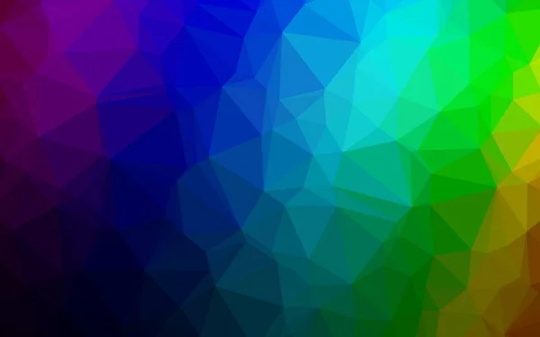 Dark Multicolor Rainbow Vector Glanzende Driehoekige Achtergrond Moderne Geometrische Abstracte — Stockvector