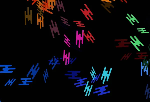 Dark Multicolor Texture Vectorielle Arc Ciel Aux Lignes Colorées Lignes — Image vectorielle