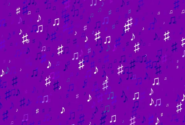 Modèle Vectoriel Violet Clair Rose Avec Symboles Musicaux Design Décoratif — Image vectorielle
