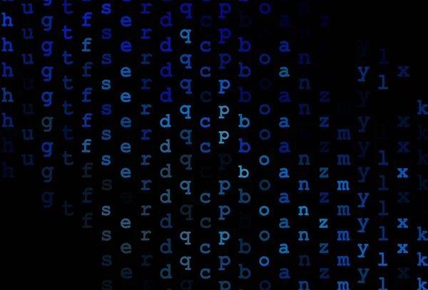 Abc文字で濃い青のベクトルテクスチャ アルファベットの記号でシンプルなスタイルでぼやけたデザイン ポスター 大学のバナーに最適なデザイン — ストックベクタ
