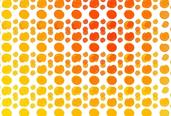 Amarillo Claro Patrón Vectorial Naranja Con Líneas Óvalos Ilustración Geométrica — Vector de stock