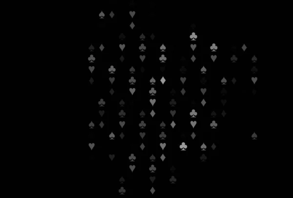 ダークシルバー グレーのベクトルの背景にカードのサインがあります ハート スペード クラブ ダイヤモンドの兆候とカラフルなグラデーション ポスター ギャンブルサイトのバナーのためのデザイン — ストックベクタ