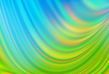 Açık mavi, çizgili yeşil vektör şablonu, oval. Belirsiz, soyut ve gradyan bir çizim. Markan için yeni kompozisyon.