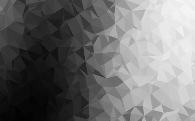 Koyu Gümüş, gri vektör üçgen mozaik şablon.