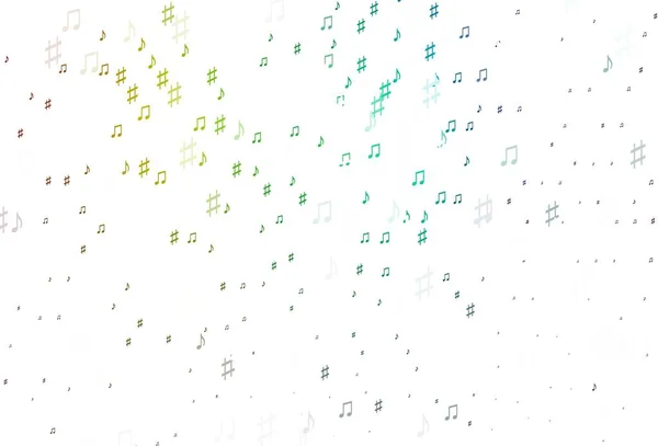 ライトマルチカラー 音符付きレインボーベクトルテクスチャ 音楽の形をした抽象的なスタイルで装飾的なデザイン 音楽家のウェブサイトのパターン — ストックベクタ