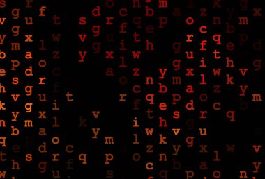 Koyu sarı, turuncu vektör düzeni ve Latin alfabesi. Bulanık tasarım alfabe işaretleriyle basit bir şekilde. Reklamınız, posteriniz ve üniversite afişleriniz için en iyi tasarım..