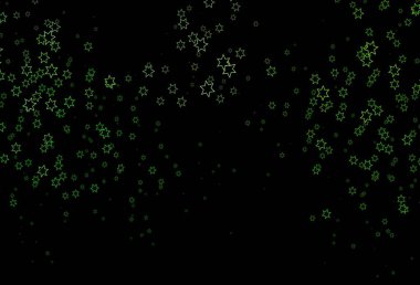 Parlak yıldızlı koyu yeşil vektör düzeni. Bulanık arkaplanda gradyanı olan yıldızlar. İş ilanınız için akıllı tasarım.