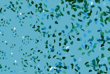 Açık mavi, soyut formlu yeşil vektör arkaplan. Renkli rastgele şekillerle modern soyut illüstrasyon. Kartvizitiniz için modern tasarım.