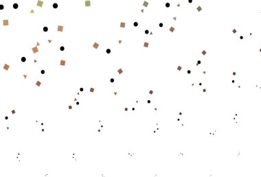 Açık yeşil, kırmızı vektör düzeni daireler, çizgiler, dikdörtgenler. Renkli daireler, üçgenler, kareler çizilmiş bir resim. Reklamınız, posteriniz, afişiniz için en iyi tasarım.